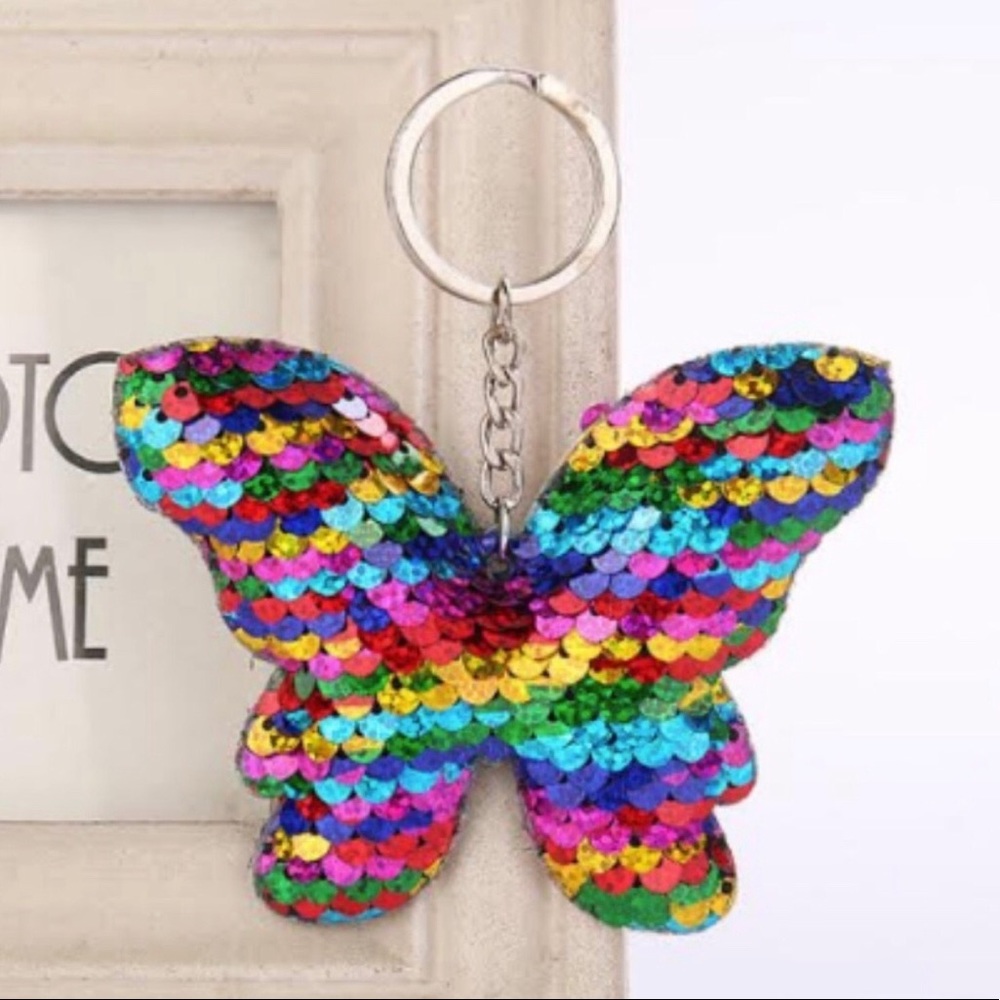 Rainbow Butterfly Keychain